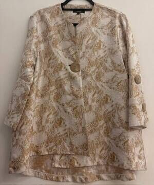 NEW LIOR women's print crewneck jacket in gold